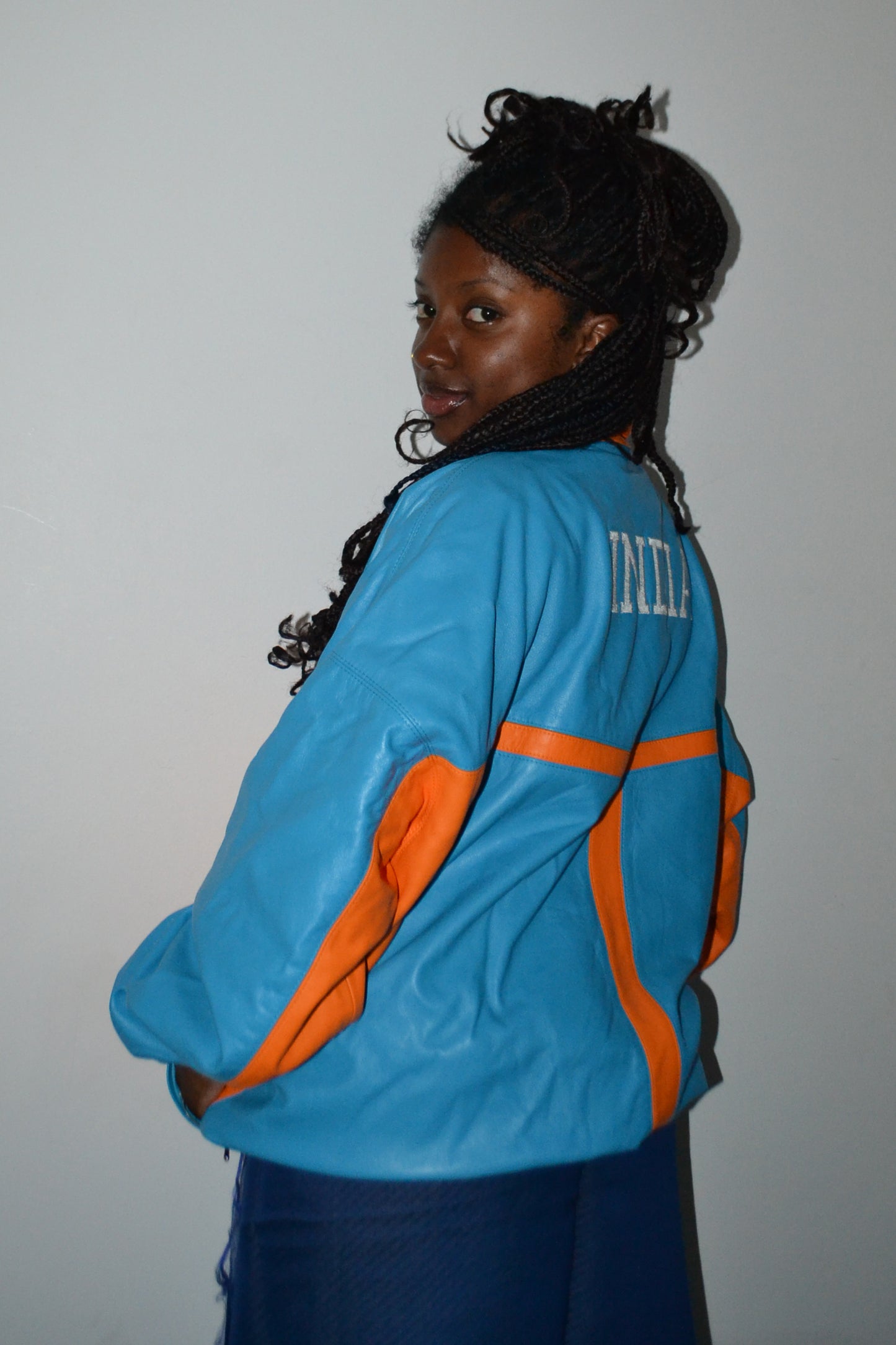 India Yaya Leather Track Jacket