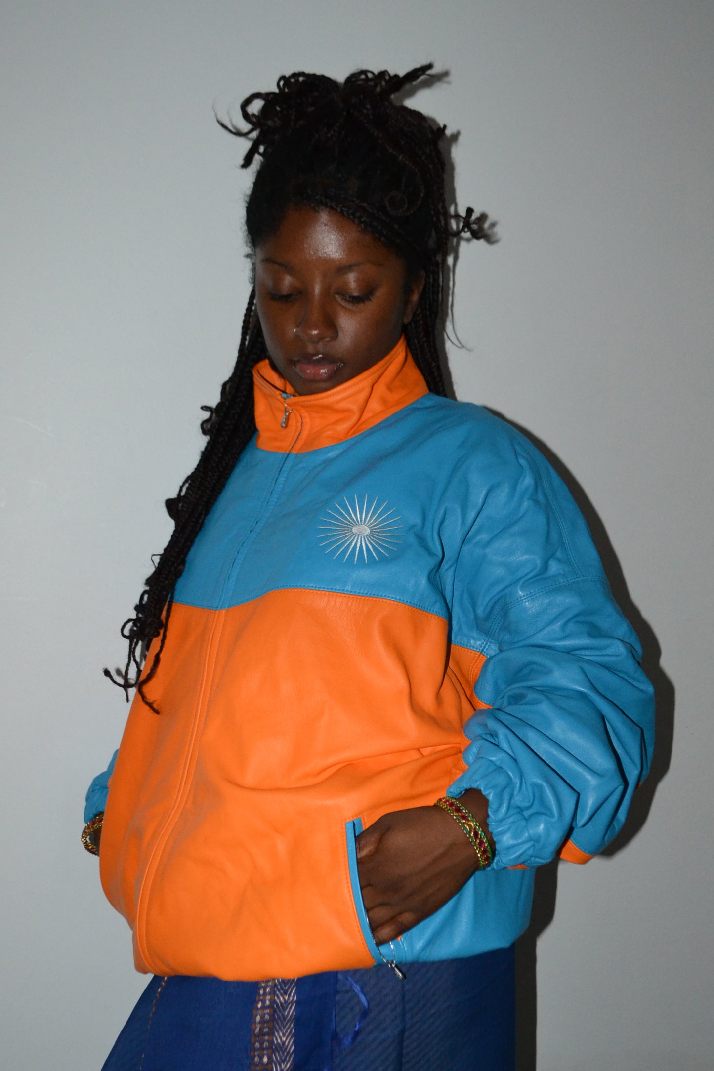India Yaya Leather Track Jacket