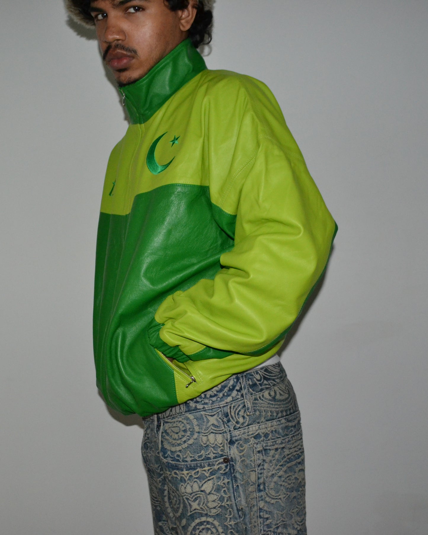 Pakistan Yaya Leather Track Jacket